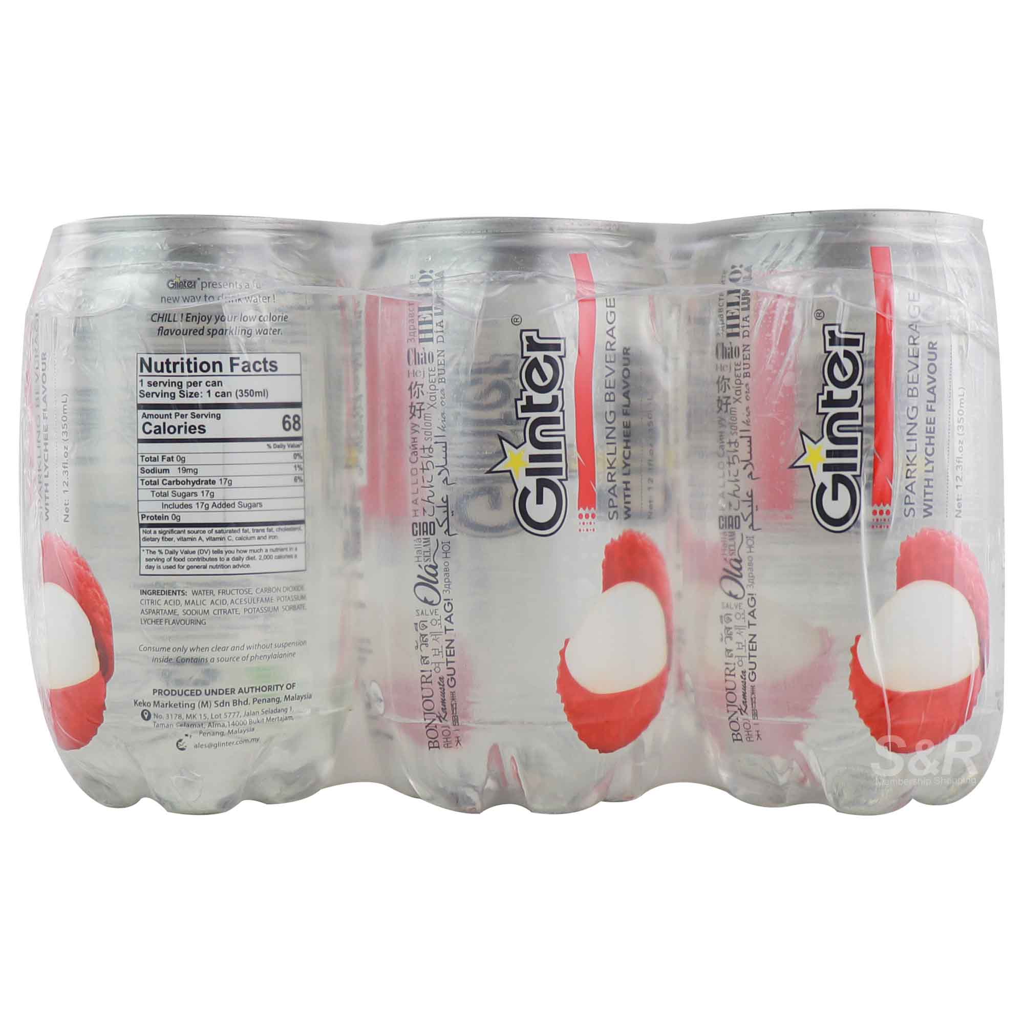 Glinter Sparkling Beverage with Lychee Flavor 6 cans Glinter Sparkling Beverage with Lychee Flavor 6 cans